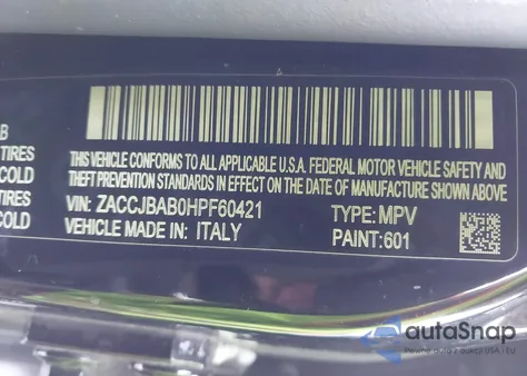 2017 Jeep Renegade Sport 4X4 z USA, uszkodzony, nr VIN ZACCJBAB0HPF60421